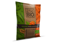 Ekologiškos šaldytos morkos ir žirneliai 2beBIO, 450 g, LT-EKO-001