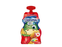 Valgomasis jogurtas DANONKI, braškių, bananų skonio, 2% rieb., 70 g