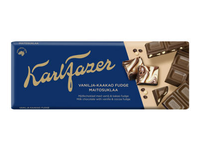 Šokoladas KARL FAZER su vanilės, kakavos skonio gabalėliais, 180 g