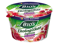 Ekologiškas jogurtas BIOS,su granatais ir grūdais 3,2%, be laktozės, 200 LT-EKO-001