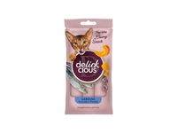 Delickcious™ Kreminiai skanėstai sardinių skonio su moliūgais. Pašaro papildas suaugusioms katėms, 60 gr