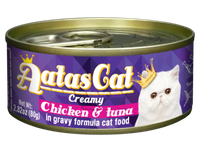 Konservuotas ėdalas katėms AATAS, Creamy Chicken and Tuna, skardinėje, 80 g