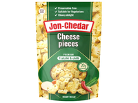 Čederio sūrio gabaliukai JON-CHEDAR TZATZIKI & CHILLI 50% rieb, 80 g
