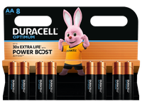 Baterijos DURACELL Optimum, AA, 8 vnt.