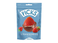 Liofilizuotos braškės su pieniniu kakavos glaistu DR. PICKS, 90 g