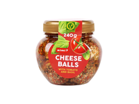 Šv.sūrio rutuliukai RIMI su pom.ir bazil.240g