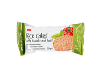 Ryžių trapučiai RIMI pomid.,bazil., 25 g