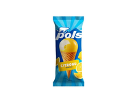 Citrininiai ledai su citrinų įdaru ir glaistu vafliniame kūgyje, POLS 150 ml