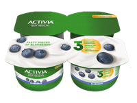 Jogurtas su mėlynėmis ACTIVIA, 4 x 120 g, 3 % rieb., 480 g