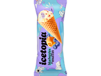 Glaistyti kekso skonio grietininiai ledai ICETOPIA su šilauogių įdaru, 150ml