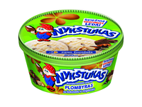 Kondensuoto pieno plombyras NYKŠTUKAS su šokoladu ir migdolais, 450 g