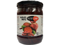 Marinuoti burokėliai, TASTE LAND, šiaudeliais, silpnai rūgštūs, 500 g / 275 g