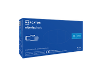 Vienkartinės pirštinės NITRYLEX Basic, nitrilinės, nepudruotos, mėlynos spalvos, M, 100 vnt.