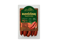 Karštai rūkytos klasikinės dešrelės RUMŠIŠKIŲ TRADICIJOS, aukščiausia rūšis, 380 g