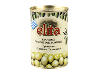 Alyvuogės ELITA žaliosios, didelės, be kauliukų, L dydis, 360 g/ 190 g
